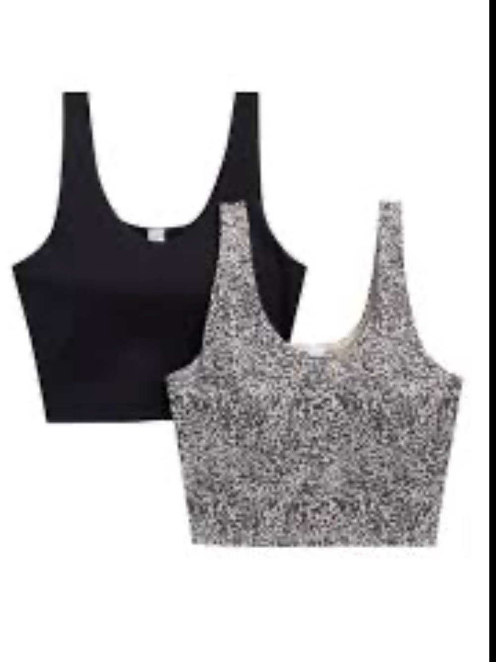 Yogalicious Black & Speckled Gray Scoop Crop Tank Duo